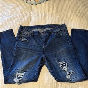 Junior Size Vanilla Star Distressed Jeans